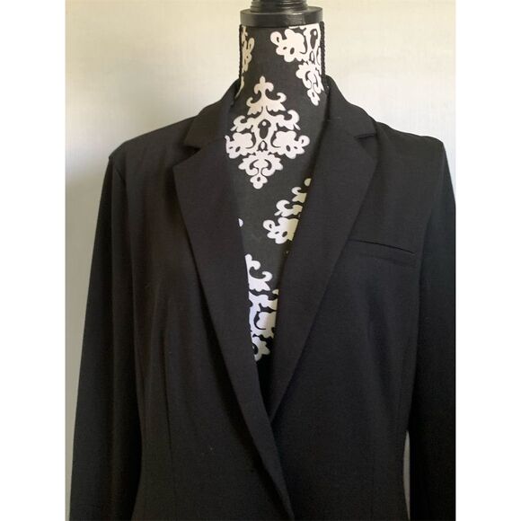Mossimo Women's Black Open Front Blazer Jacket Size M Notched Collar Tailored - Picture 2 of 15